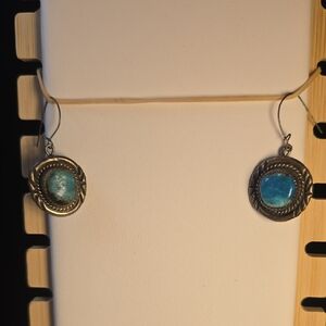 Silver and Turquoise Dangle Earrings